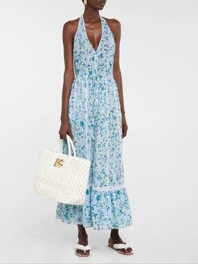 Poupette St Barth - Carine floral cotton maxi halter dress - Large (flaw)